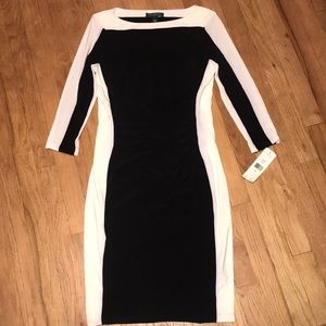 Color block jersey dress pullon style lined